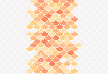 Fishscale colorful gray, yellow and orange pattern