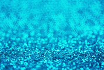 Blue Christmas background with snowflakes