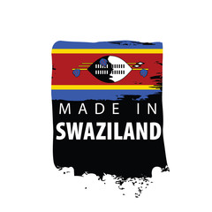Swaziland flag, vector illustration on a white background