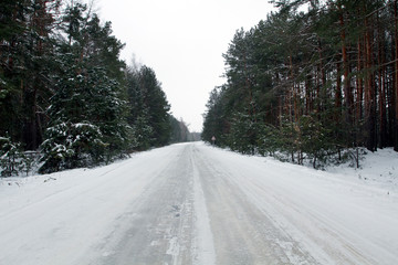 Obraz premium Snow Icy Road