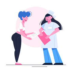 Female having a consultation with doctor