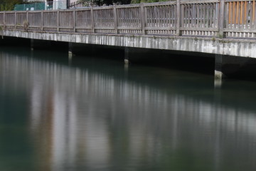 water reflection under the bridge