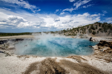 Geyser in Yellowstone National Park. USA. Wyoming