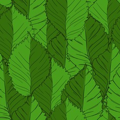 Fototapeta na wymiar Green Leaf Pattern Seamless, Vector Illustration stock. Design print foliage for textile