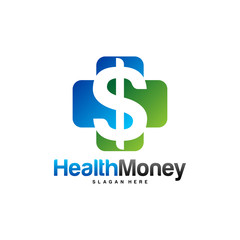 Health Money Logo Design Concept Vector. Money Health Logo Template. Icon Symbol. Illustration