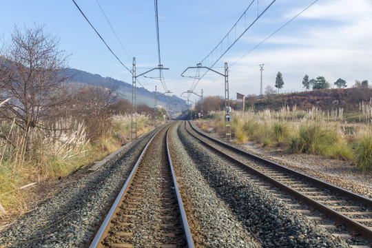 parallel electric train tracks