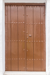 Ancient wooden door in south Europe