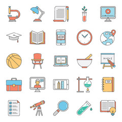 Science Education Flat Icons Pack 