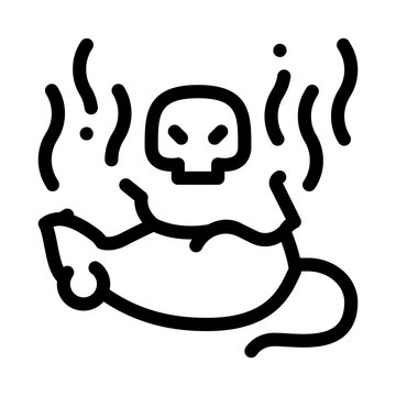 Rat Dead Icon Vector. Outline Rat Dead Sign. Isolated Contour Symbol Illustration