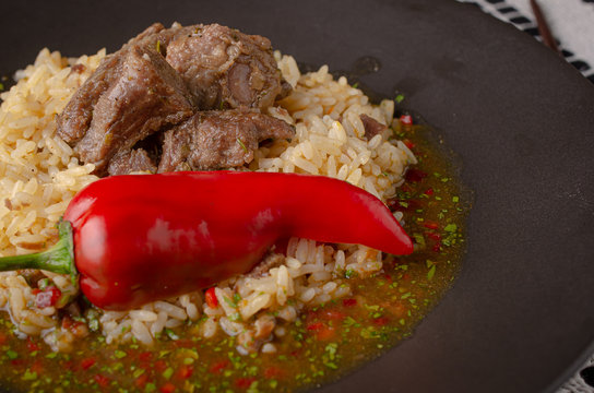 arroz com carne de bode