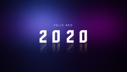 tarjeta de felicitación 2020 - tecnología - alta tecnología