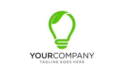 Green light bulb logo designs