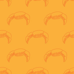 Croissant doodle pattern