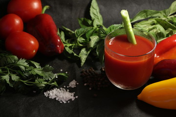 fresh tomato juice and herbs