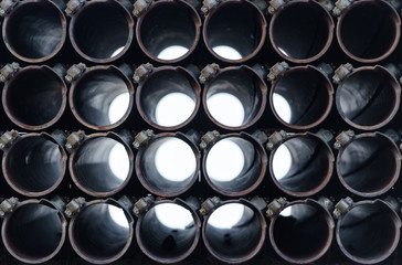barrel of an army military rocket launcher close up