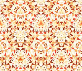 Seamless pattern composed of color abstract elements located on white background. Useful as design element for texture, pattern and artistic compositions. - 303551717
