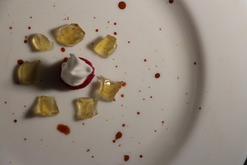 molecular food in on a white plate
