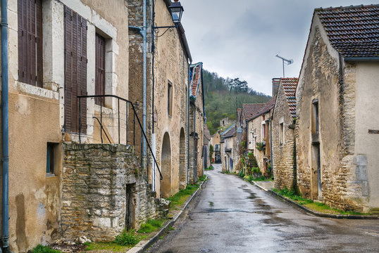 Street in Noyers, Yonne, France