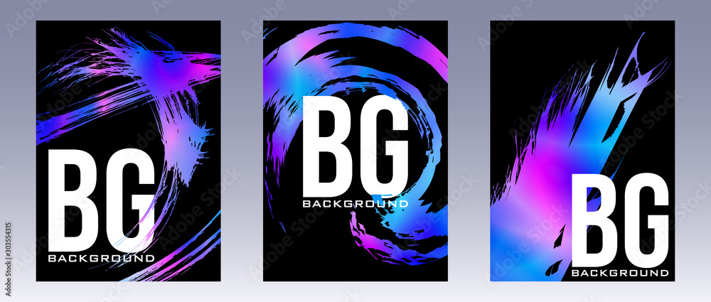 Poster abstract vertical posters with versicolor splashes. vector layouts