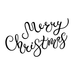 Fototapeta na wymiar Merry Christmas. Hand drawn lettering. Best for Christmas / New Year greeting cards, invitation templates, posters, banners. Vector illustration