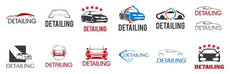 Vector logo for detailing car and tuning - obrazy, fototapety, plakaty
