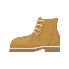 Fashionable suede boots are unisex. Vector illustration.