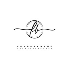 FB Initial handwriting logo design with brush circle lines black color. handwritten logo for fashion, team, wedding, luxury logo.