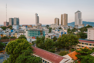 Fototapeta na wymiar Panoramic view of evening Nha Trang