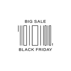 Barcode, big sale icon. Simple line, outline vector of black friday icons for ui and ux, website or mobile application