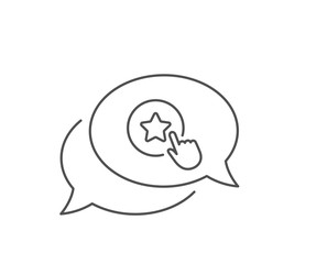 Loyalty star line icon. Chat bubble design. Bonus points. Discount program symbol. Outline concept. Thin line loyalty star icon. Vector