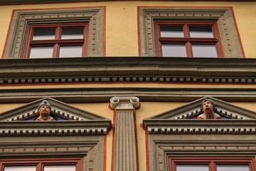 Erfurt; Fassadendetail am Haus zum Roten Ochsen