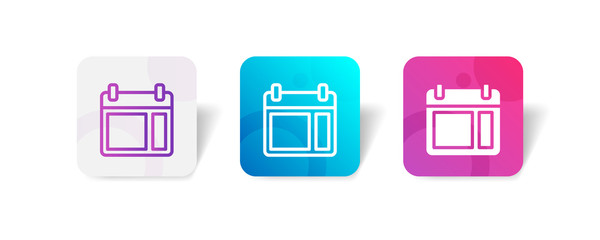 calendar round icon in smooth gradient background button
