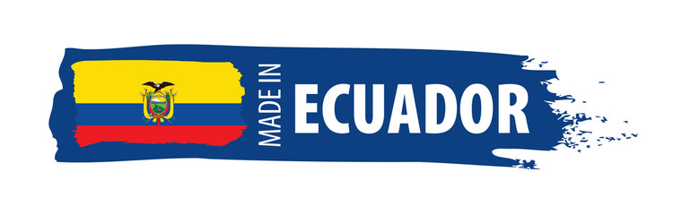 Ecuador flag, vector illustration on a white background