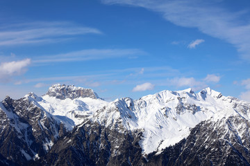 Fototapeta na wymiar Winterlandschaft in Vorarlberg. Österreich