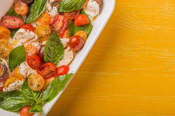 classic caprese salad, vegetarian cuisine wholesome food