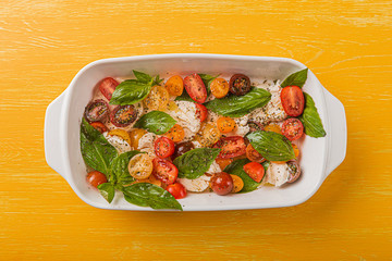classic caprese salad, vegetarian cuisine wholesome food