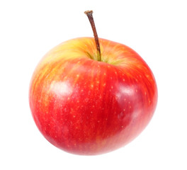 one red apple isolated on white background