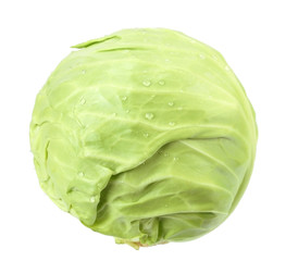 Fototapeta premium green cabbage isolated on white background. healthy food