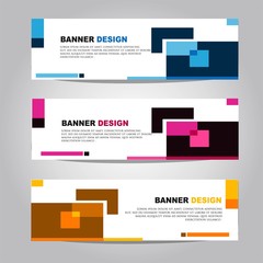 3 Set Vector Travel Banner for Web and Businees Template with Flat Linear Modern Style - Editable and Printable