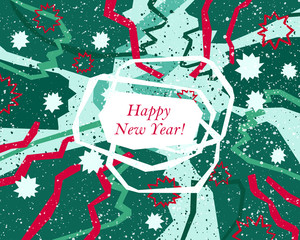 Happy New Year greeting card in angular style