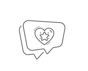 Ranking star line icon. Chat bubble design. Love rating sign. Best rank symbol. Outline concept. Thin line ranking star icon. Vector