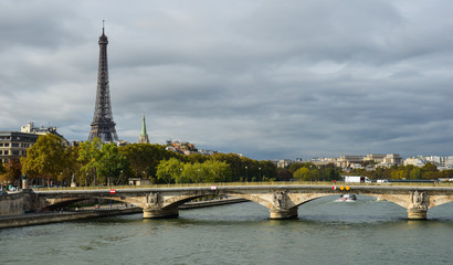 Historical architecture and River Seine in Paris