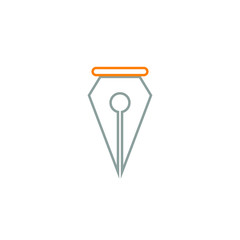 vector fountain pen icon with simple shapes