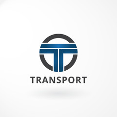 Logo Design with Combination Letter T and Circle Line Gradient Blue Color