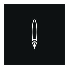 vector fountain pen icon with simple shapes