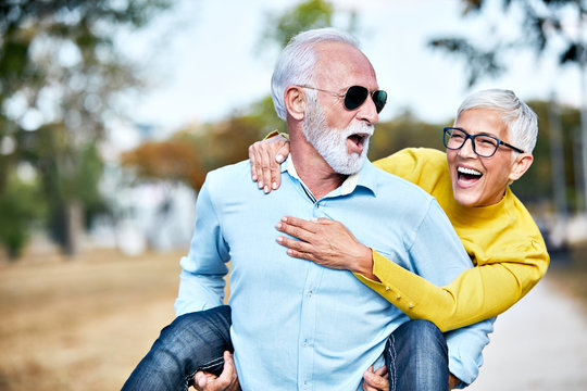 senior couple happy elderly love together