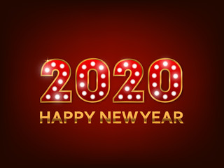 Happy new year 2020 vector template design. Abstract background
