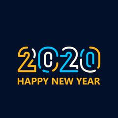 Happy new year 2020 vector template design. Abstract background