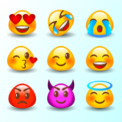 Set of Emoticons. Set of Emoji.