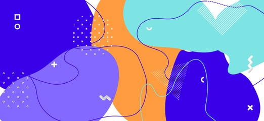 Blue Memphis Poster. Hipster Abstract 